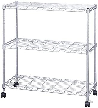 【送料無料】メタルシェルフ スチールラック 幅80cm 奥行35cm 高さ83cm 収納棚 耐荷重75kg/段 キャスター付き 高さ調節可能 キッチン リビング オフィス 業務用 大容量 組み立て簡単 頑丈 錆びにくい｜LieTo
