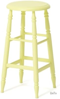 【送料無料】ナチュラルハイスツール ラバーウッド無垢材 イエロー キッチン ダイニング リビング ポップ 明るい|LieTo