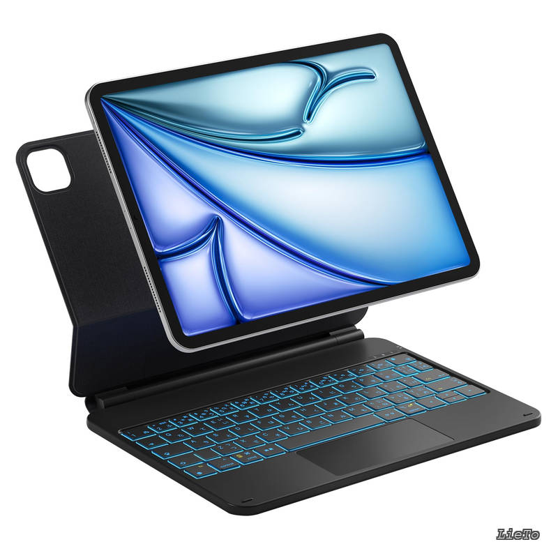 【送料無料】マジックキーボード JIS日本語配列 iPad Air 11インチ M4 2026/M3 2025/M2 2024 対応 iPad Air 第8/7/6/5/4世代 キーボード付きケース iPad Pro 11 第4/3/2/1世代 対応 トラックパッド搭載 7色バックライト 磁気吸着 ブラック KB09119｜LieTo