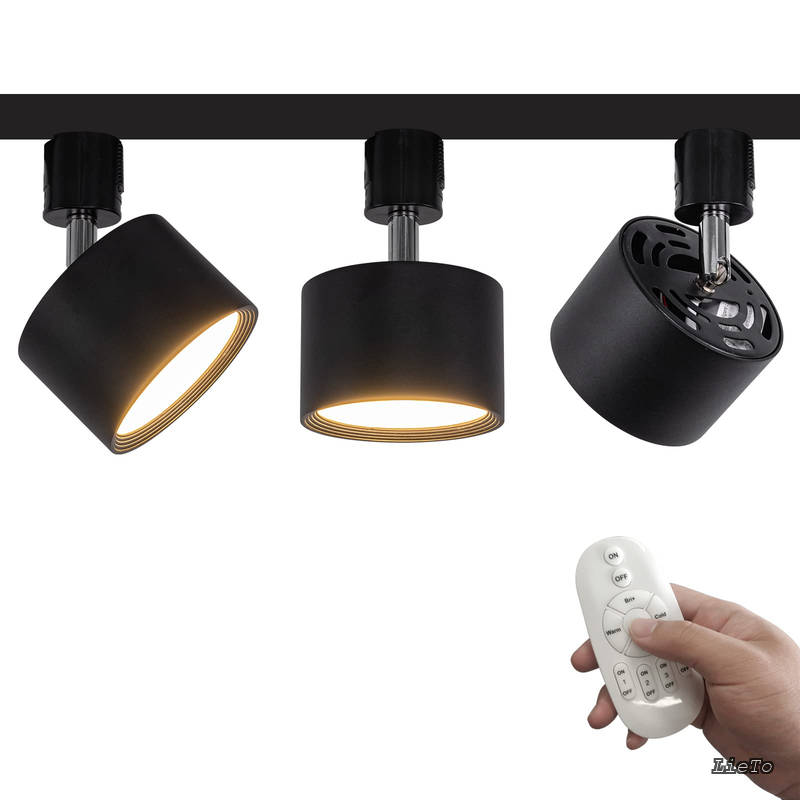 【送料無料】【送料無料】LED 9W ダウンライト リモコン付き 調光 調色 角度調節可 LED ライティングレールライト LED内蔵 スポットライト ライティングレール照明 天井 ダイニング リビング用 ブラック|LieTo
