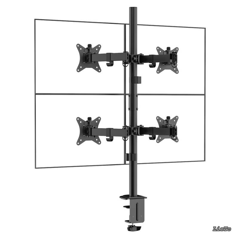 【送料無料】【送料無料】モニターアーム 4画面 17~32インチ対応 耐荷重各9kg(計36kg) 4軸 3年保証 GH-AMDN4-BK|LieTo