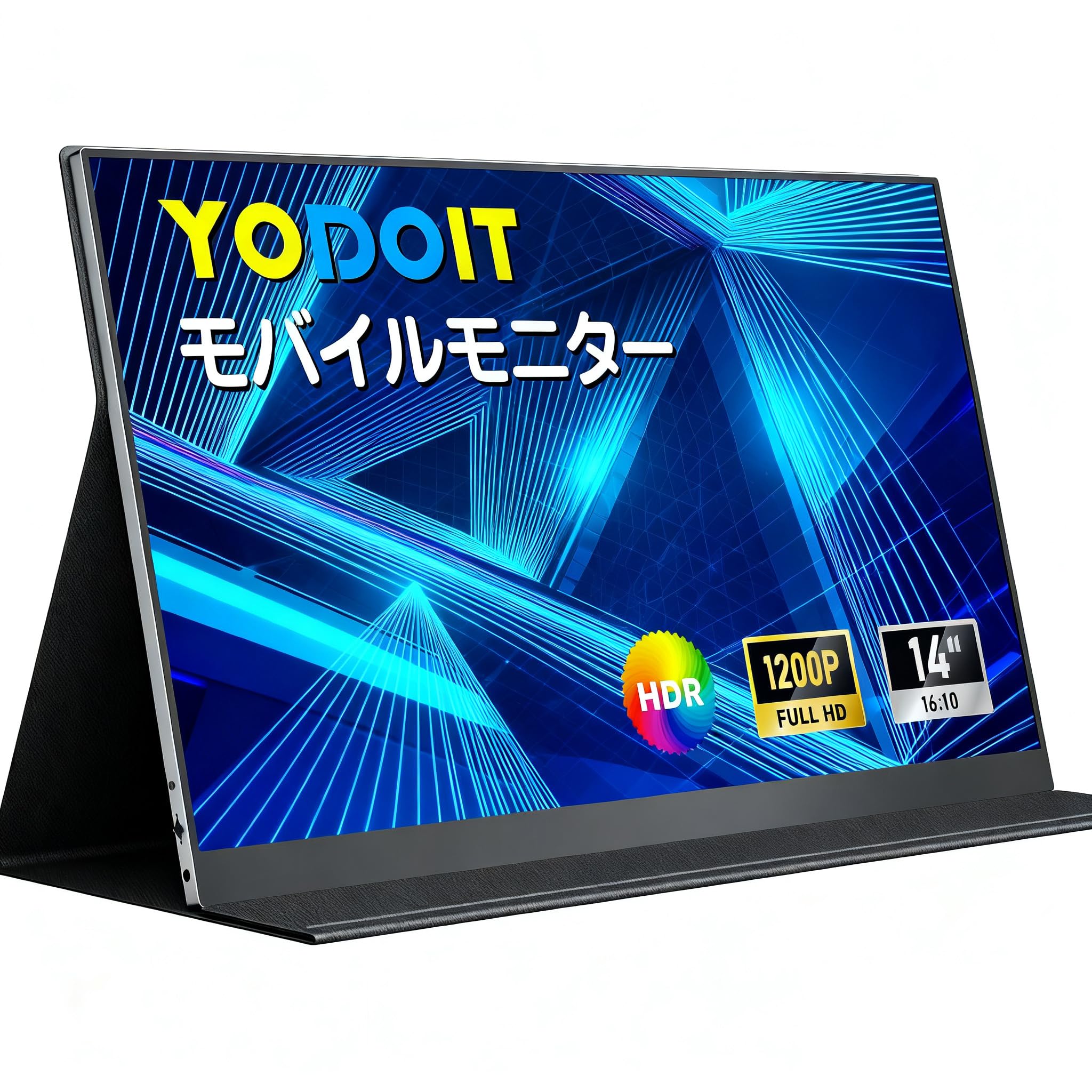 【貨物輸送無料】可動性管する 可動性見せびらかす 14in 1080P 携帯型管する 軽さ VESA FHD Tpye-C/mini HDMI 覆いかぶせる属する 金棒引き内蔵 Switch/なおなお書き4/なおなお書き5/XBOX/マイコン/Macなど相応う (黒いこと)