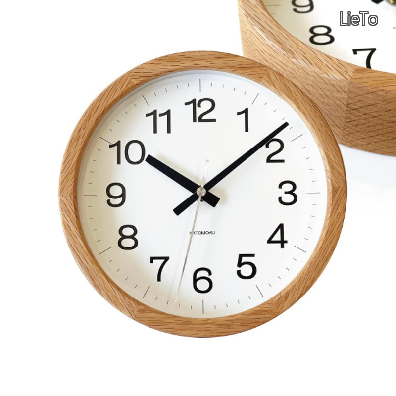 【貨物輸送無料】Muku Clock 16 オーク材 柱時計 年代順の連続秒針 粁-108OARC φ220粍 (電磁波時辰儀)