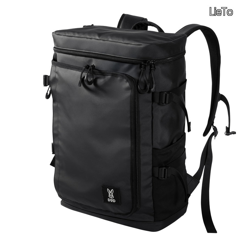 【送料無料】ハコピタイト リュック バックパック 35L スクエア ボックス型 大容量 【PC収納/A4/B4対応】 防水生地 通学 通勤 旅行 アウトドア BA138-BK|LieTo