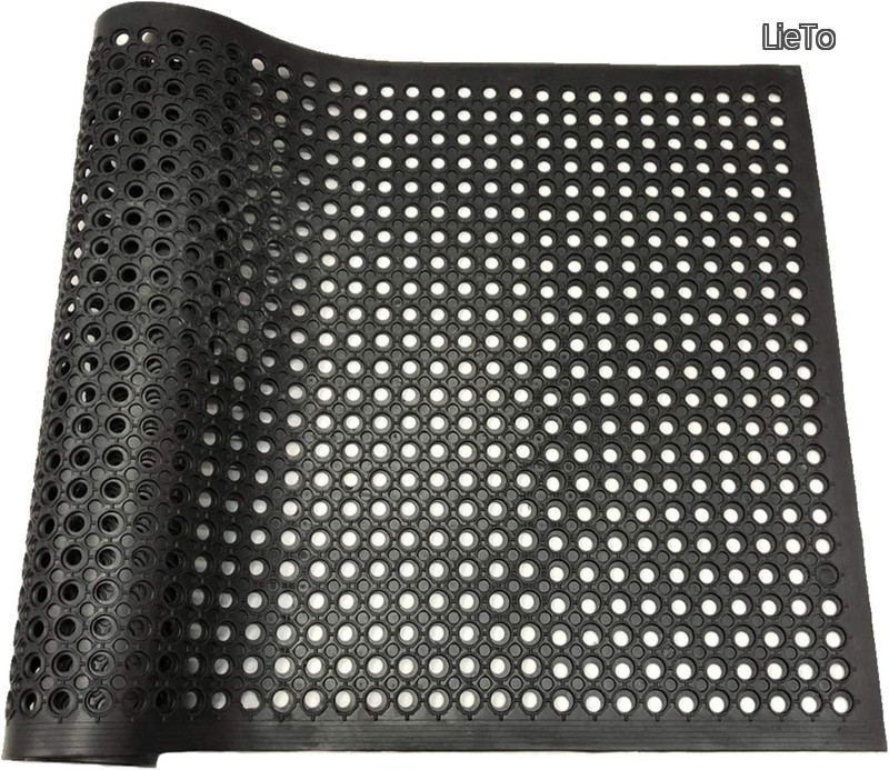 【送料無料】90x210 cm 厚10mm 泥落とし 玄関マット 業務用 ラバー 屋外 カット可能 滑り止め 水抜け 駐車場 飲食店 戸外|LieTo