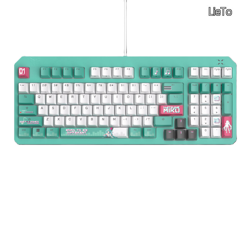 【貨物輸送無料】Gaming x 初音ミク～版/ASUS ゲーミングキーボード/TUF Gaming K3 Gen II Hatsune Miku Edition / 97キーレイアウト / 光学機械的RGB取り替えっこ/シリコンガスケットマウント/消音質問用紙 / IP57雨合羽 / 着脱能力のあるいの一番一皿/Aura Sync相応う/国内置き目