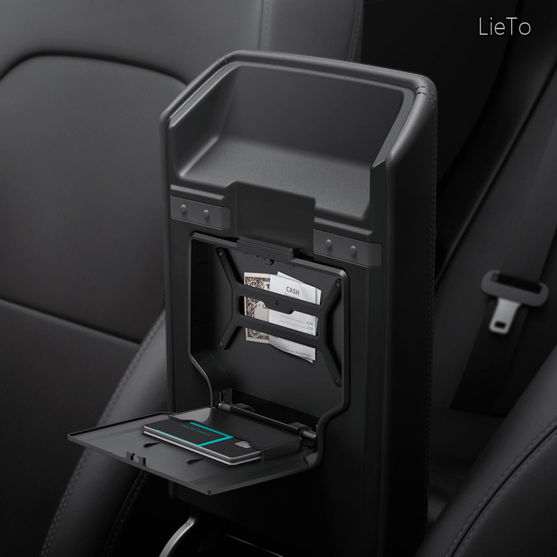 【貨物輸送無料】ワンタッチ つつみ隠し記憶装置ボックス席 Tesla Model Y L (2026) Tesla Model Y Juniper (2025) Tesla Model 3 Highland (2025/2024) 炭素～版 センターコンソールオーガナイザーアームレスト用 TO221H ACP07408 (黒いこと)