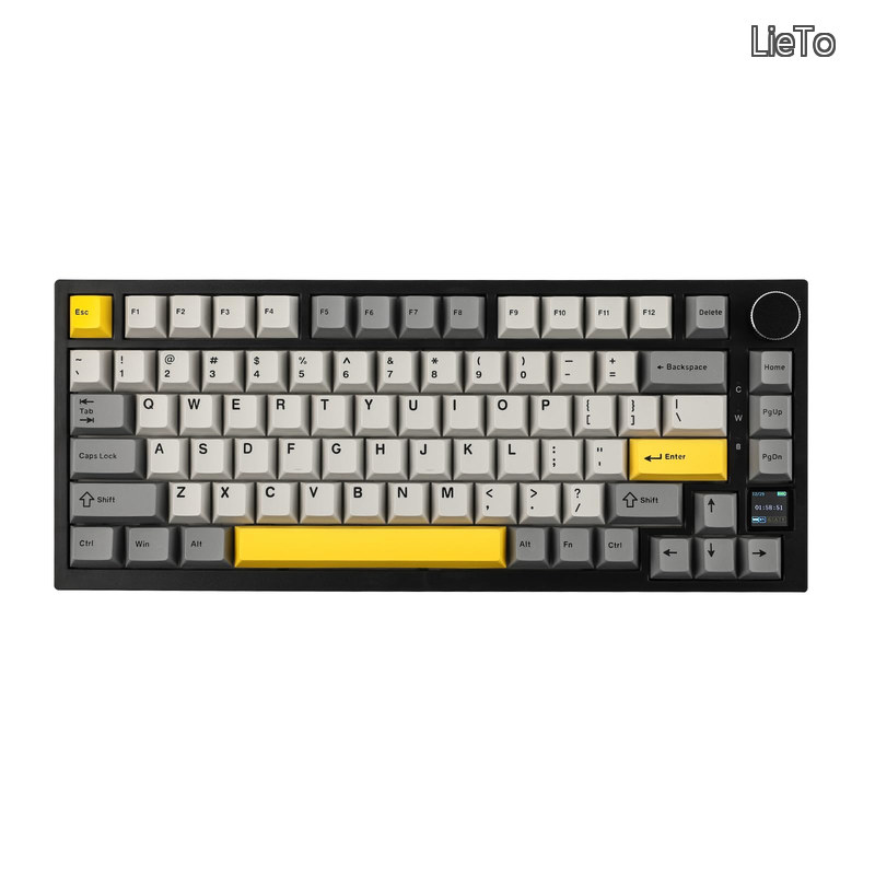 【送料無料】Ajazz AK820 Pro ゲーミングキーボード 75% ガスケット搭載 メカニカルキーボード TFTスクリーン 3モード(Bluetooth 5.1/2.4Gワイヤレス&Type-C有線) 消音フォーム搭載 (Grey Ajazz Gift Switch)|LieTo