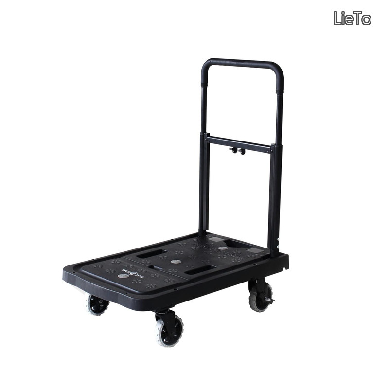 【貨物輸送無料】平ったい手押し車 拷問台も折りたためる手押し車 F-CART02 黒いこと