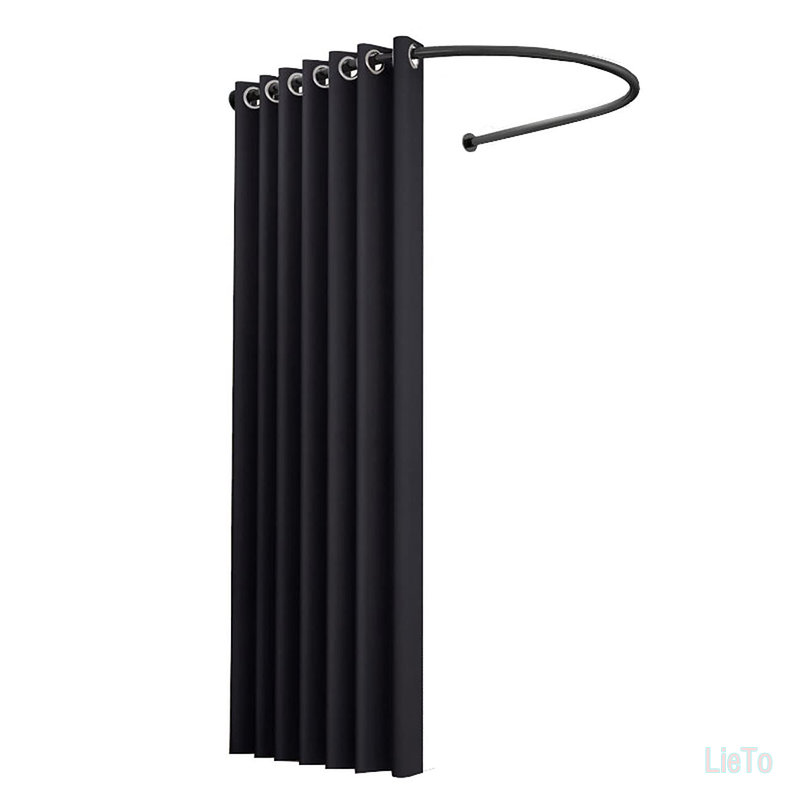 【送料無料】Ears簡易更衣室 フィッティングルーム、試着室 幅100×奥行95×高さ200cm、黒い色 衣料品店の U字型壁掛け洋服店のプライバシー保護 脱衣所、着替えテントドレッシングルーム 試着室、バスルームカーテン|LieTo
