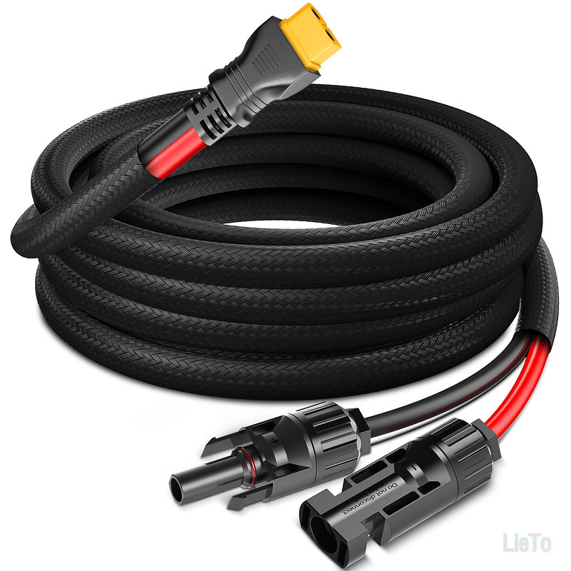 【送料無料】10AWG-20フィート アドバンストソーラー - XT60充電ケーブル、ソーラーパネルコネクターをXT60iアダプター延長ワイヤーに再設計。EF ECOFLOW RIVER DELTAポータブル発電所RVソーラーパネルソーラー発電機用。｜LieTo