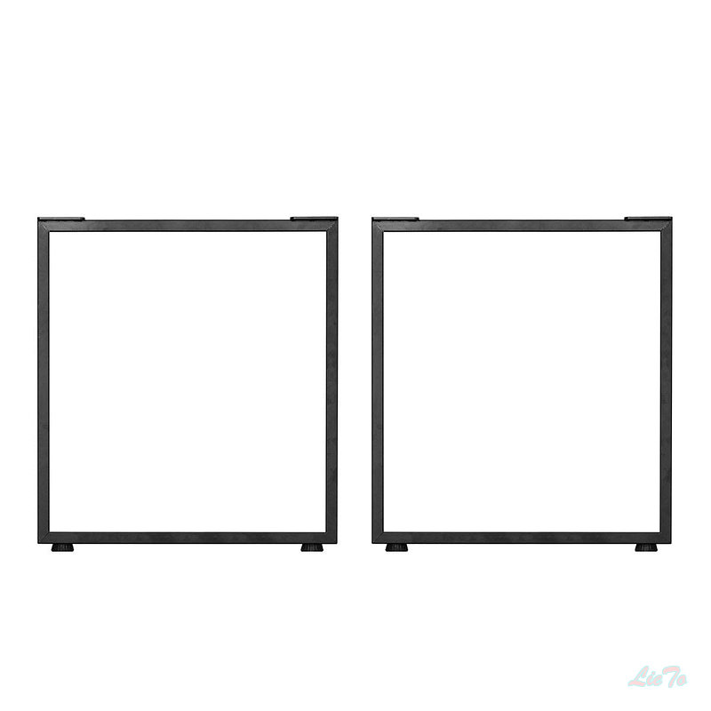 【送料無料】テーブル用 アイアンレッグ 2本セット 【口型/ブラック】 高さ69cm 奥行62cm テーブル脚 DIY 脚 アジャスター付属 高さ調整 ダイニング デスク パーツ|LieTo
