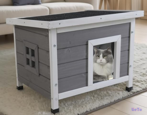 【送料無料】ペットハウス 犬 兎 猫 小動物 小屋 犬舎 屋外 室内 高床式 湿気対策 通気性 屋根付き犬小屋 防水 防風 雨よけ 全天候型 日よけ 風よけ 掃除しやすい 底板取り外し 組み立て簡単 耐久性(グレー)｜LieTo