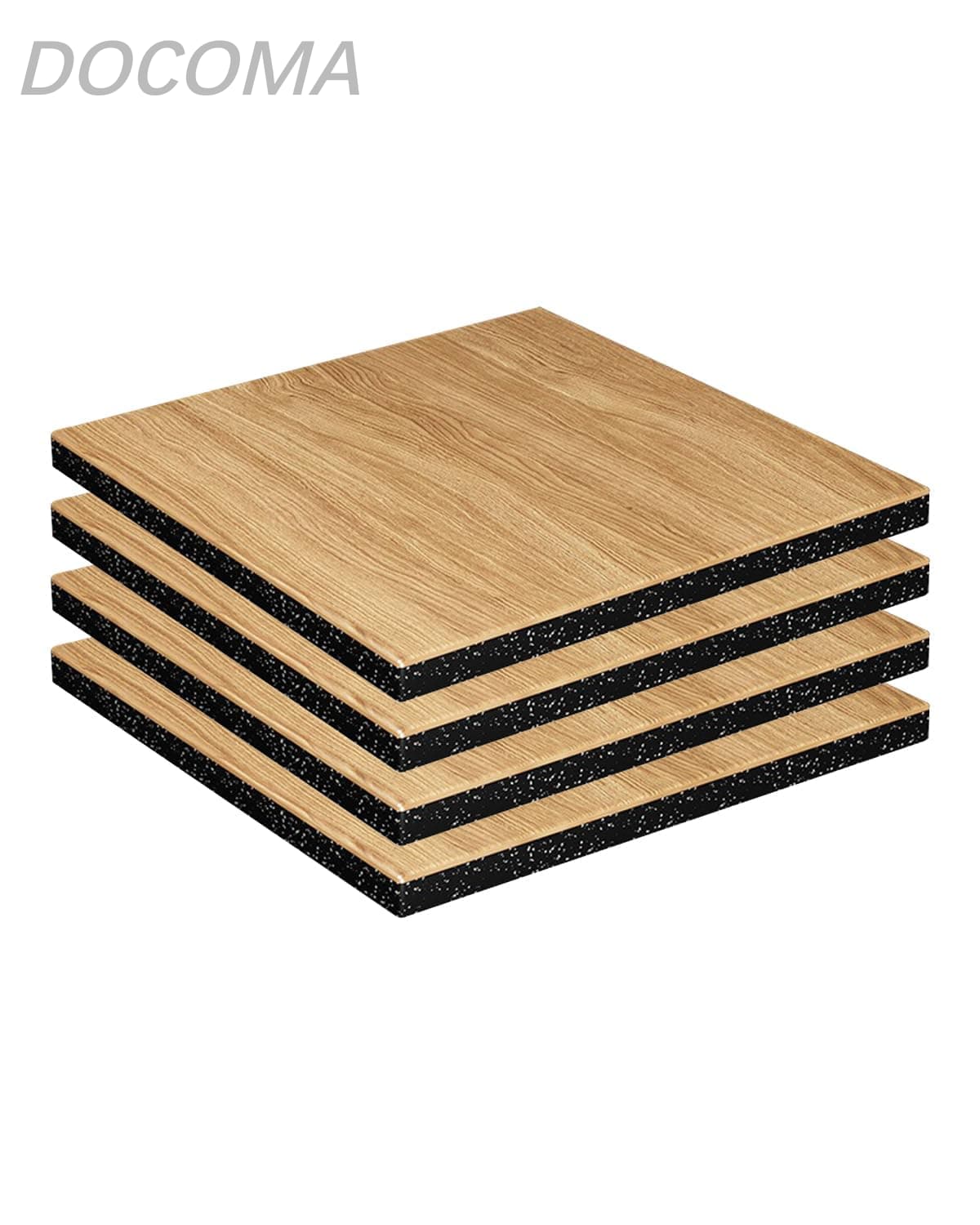【送料無料】50&times;50cm 厚さ25mm 4枚セット 衝撃吸収マット エクササイズマット 3層構造 防音 高硬度 キズ防止 床保護 トレーニング ホームジム プロ仕様 連結パーツ付き ナチュラル｜LieTo