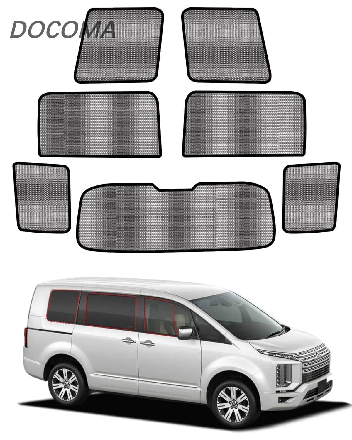 【送料無料】デリカ D5 サンシェード メッシュ delica D5 車中泊 断熱 目隠し 虫よけ 2019年以降~ CV1W CV2W CV4W CV5W 日除け UVカット 専用アクセサリー (デリカ D5)|LieTo