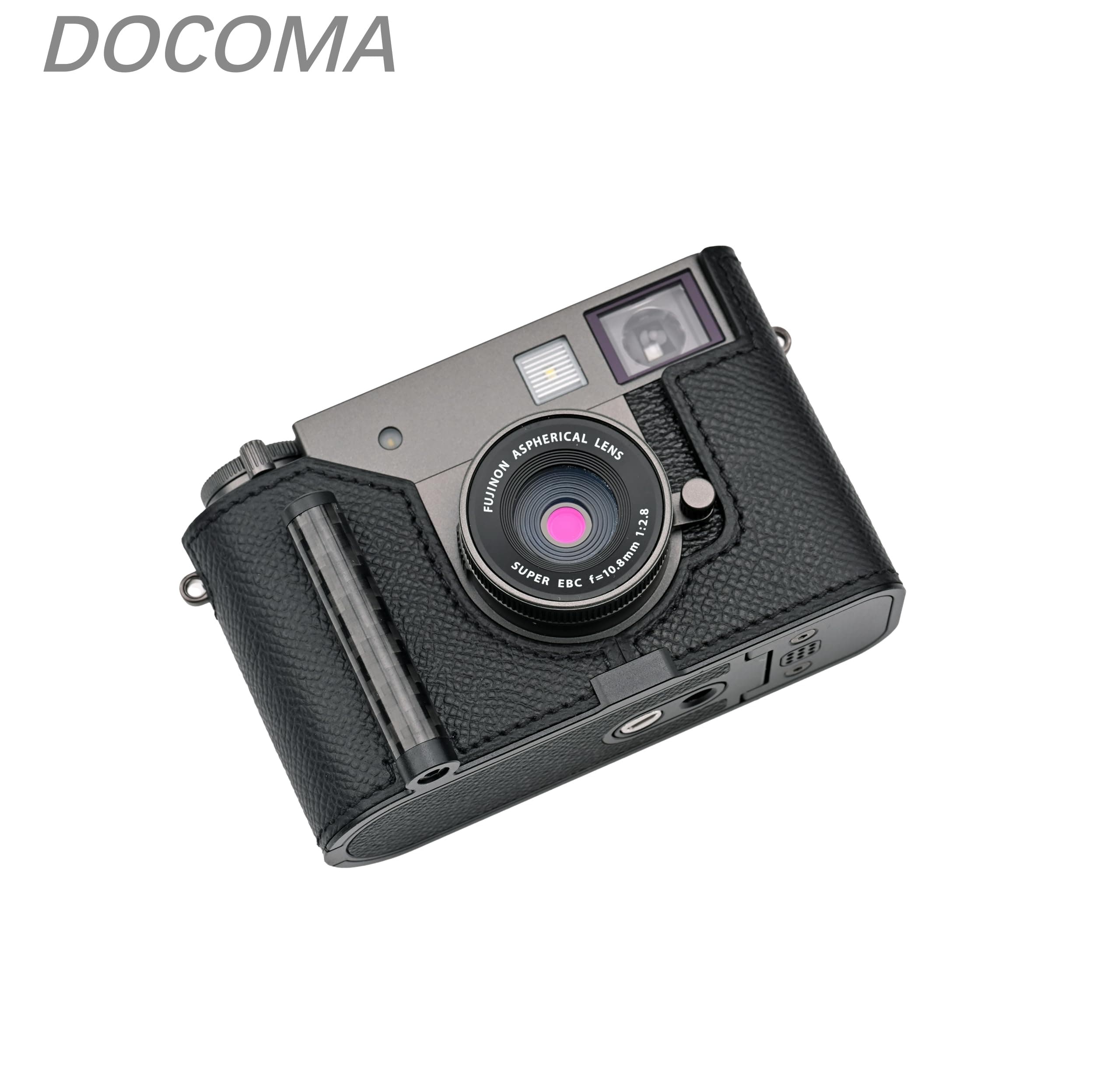 【送料無料】fuji x-half/fuji x-half 専用 カメラケース カメラカバー カメラバッグ 本革 頭層牛革本体+メタルベースプレート+ハンドル (Black)｜LieTo