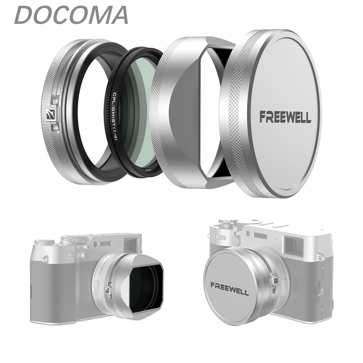 【送料無料】Fuji X100 CPL/GMIST ハイブリッド フィルター レンズフード付き【国内正規品】 (シルバー)｜LieTo