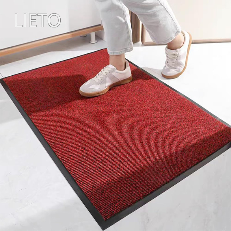 【送料無料】[Bcrio] 玄関マット 屋外 室内 滑り止め 業務用 家庭用 速乾 マット シンプル 泥落とし 洗える ドアマット（レッド120*150）｜LieTo