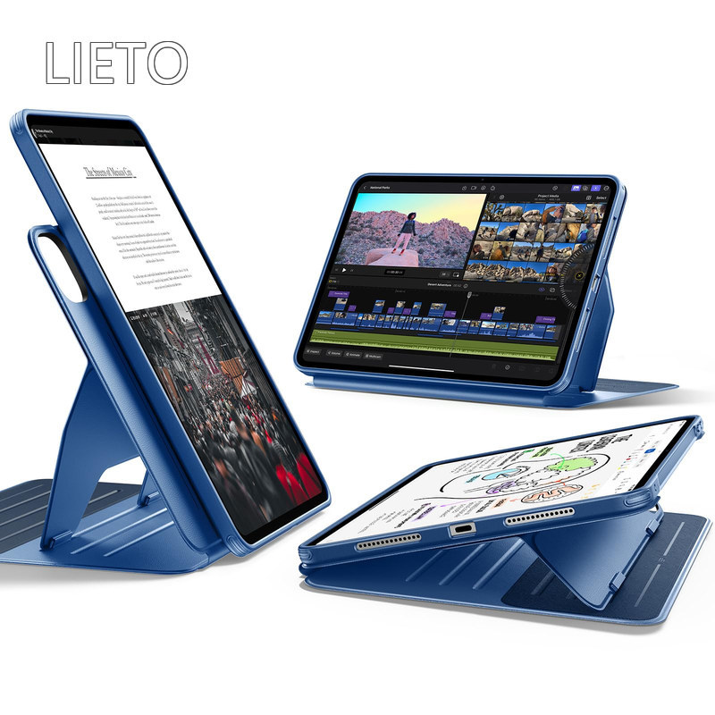 【送料無料】ESR iPad Pro 13インチ ケース M5/M4（2025/2024）対応 着脱式マグネットカバー 単体使用可能 縦横対応 9段階角度調整スタンド Pencil Pro/USB-C対応 耐衝撃 オートスリープ Shiftシリーズ ブルー｜LieTo 9,656円