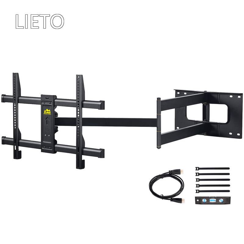 【送料無料】FORGING MOUNT超長アーム テレビ壁掛け金具 42-80型LCD/LED対応 壁掛けテレビ金具 109cmロングアーム 耐荷重50kg フルモーション式 前後＆左右&上下多角度調節 VESA600x400mm 水平器/ケーブルタイ/壁プレートテンプレート/HDMIケーブル付き｜LieTo