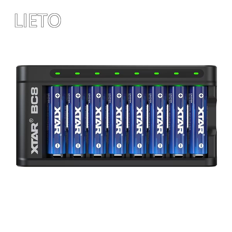 【送料無料】XTAR 1.5V 4150mWh 単三リチウム電池 BC8充電器1.2V/1.5V AA/AAA充電池対応 (8*1.5V AA 4150mWh+BC8充電器)|LieTo