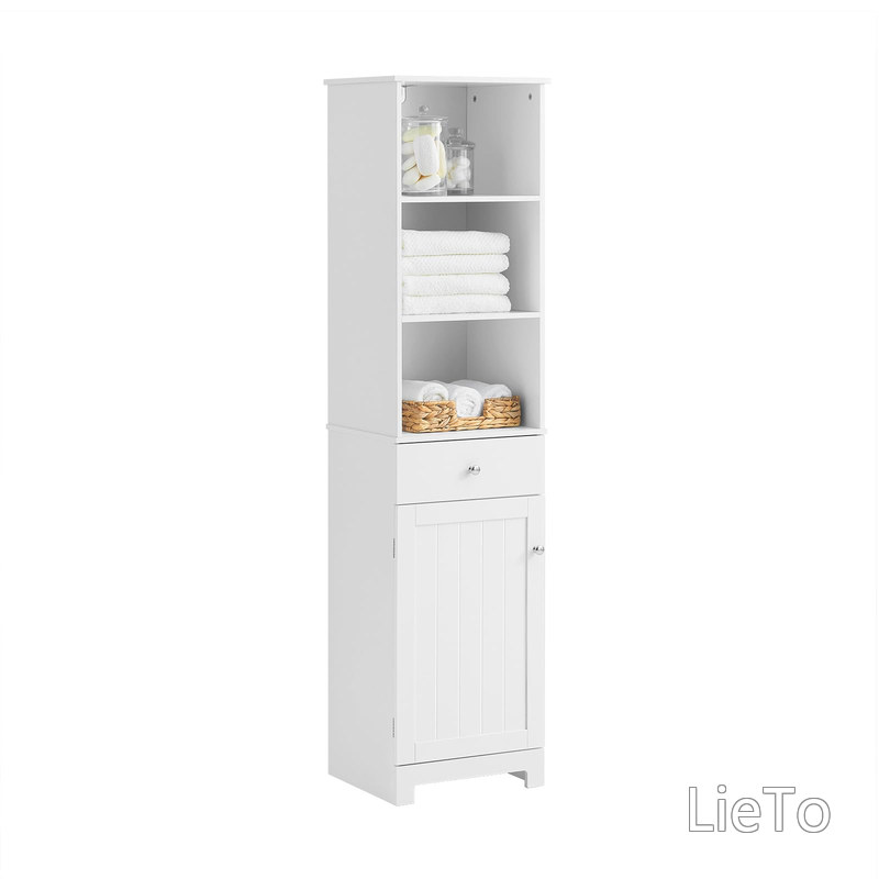 【送料無料】隙間収納 ランドリーラック 食器棚 洗面所 収納 キャビネット 隙間ラック 幅40*奥行35＊高さ161cm 引き出し付き 北欧風 大容量 ランドリーチェスト ランドリー収納 収納棚 洗面所キャビネット すきま収納 サニタリーラック(BZR17-W)｜LieTo