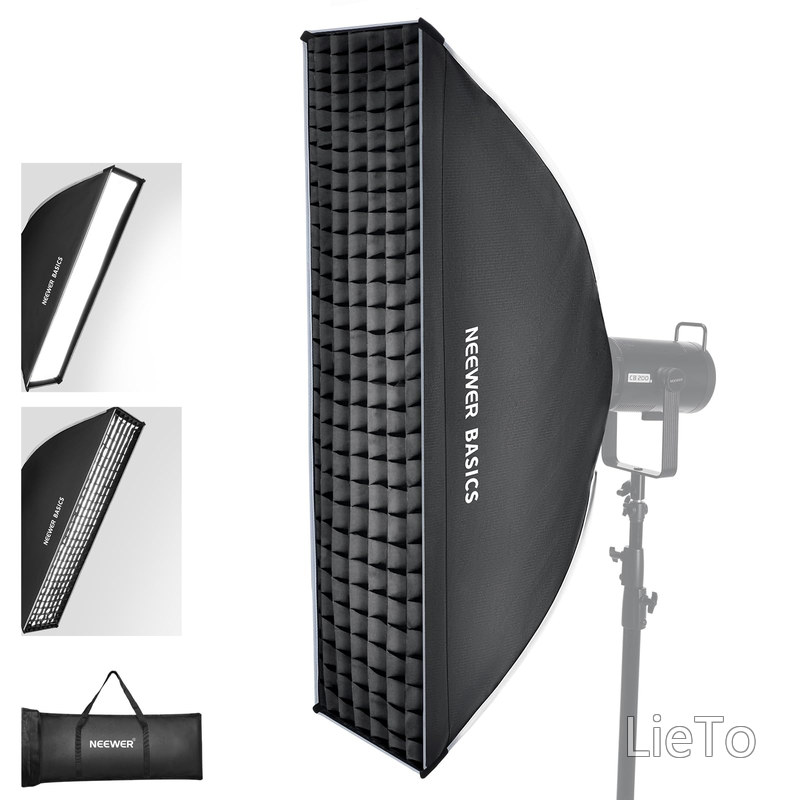 【送料無料】ストリップソフトボックス Bowensマウント 30x120cm クイックリリースソフトボックス ライトディフューザー/グリッド/バッグ付き 長方形ソフトボックス|LieTo