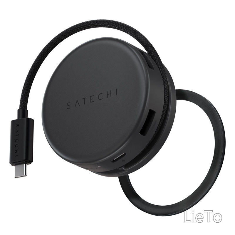 【送料無料】theGo? 7-in-1 磁気USB-Cハブ、100W 充電、4K@60Hz HDMI変換器、有線LANギガビットイーサネット、USB-A 5Gbps&times;2高速データ転送、SD/MicroSDカードリーダー、伸縮ケーブル｜LieTo