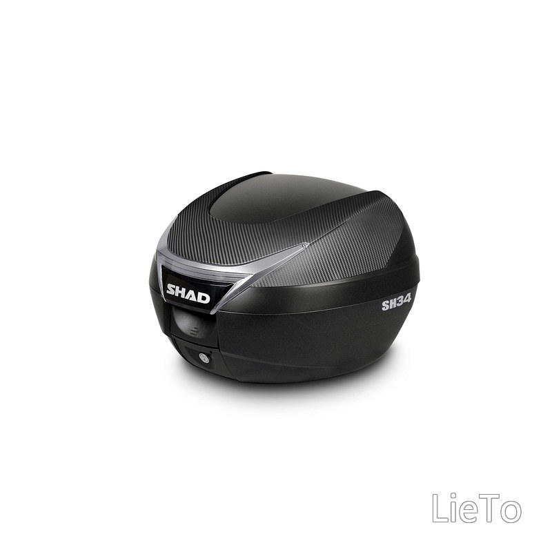 【送料無料】SHAD(シャッド) バイク トップケース リアボックス 34L フルフェイス収納可能 ブラック カーボン インキー無し キーレス ツーリング 通勤 通学 汎用 SH34CA|LieTo