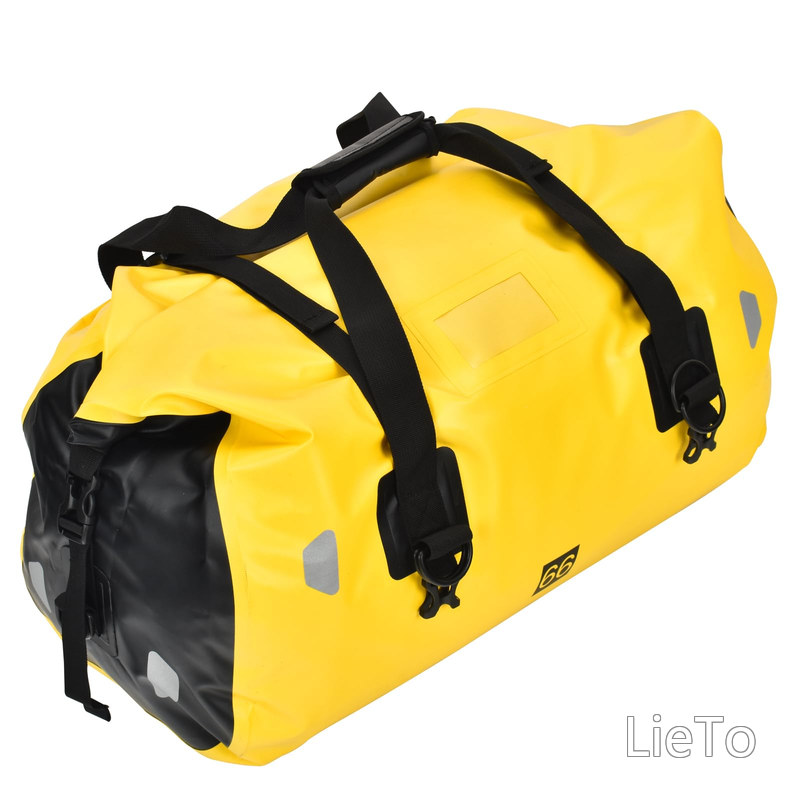 【送料無料】サンパーシー バイク用ツーリングバッグ 完全防水 40L 66L 底板付き エアバルブ搭載 (イエロー 66L)｜LieTo