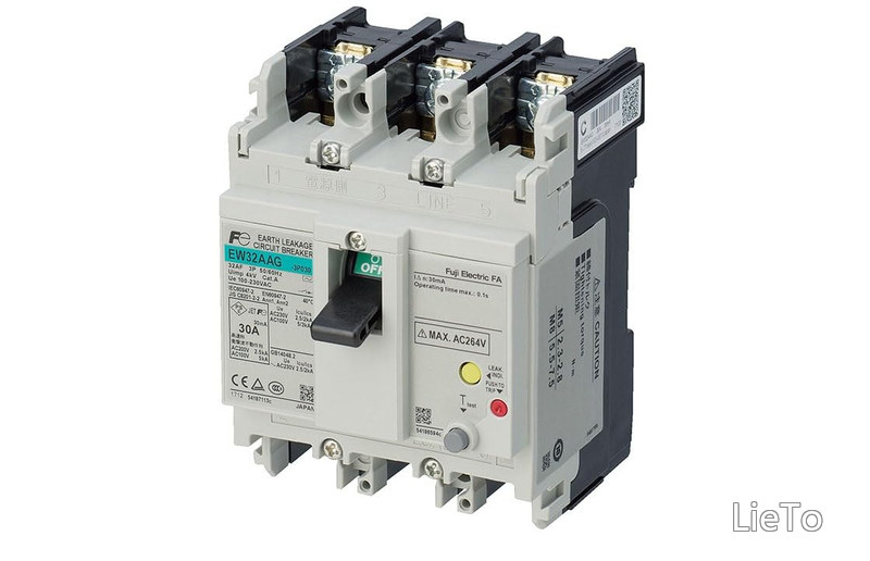 【送料無料】富士電機 EW50AAG-3P030B 4B EWシリーズ 一般配線用漏電遮断器 30A 3P3E NN｜LieTo