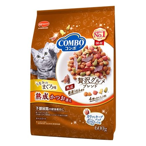 【6個セット】 日本ペットフード コンボキャットまぐろ味・熟成かつお添え600g