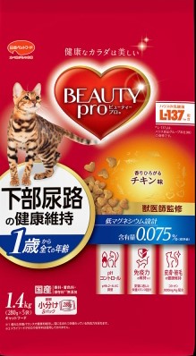 【8個セット】 日本ペットフードビューティープロ キャット 下部尿路の健康維持 1歳から チキン味 1.4kg