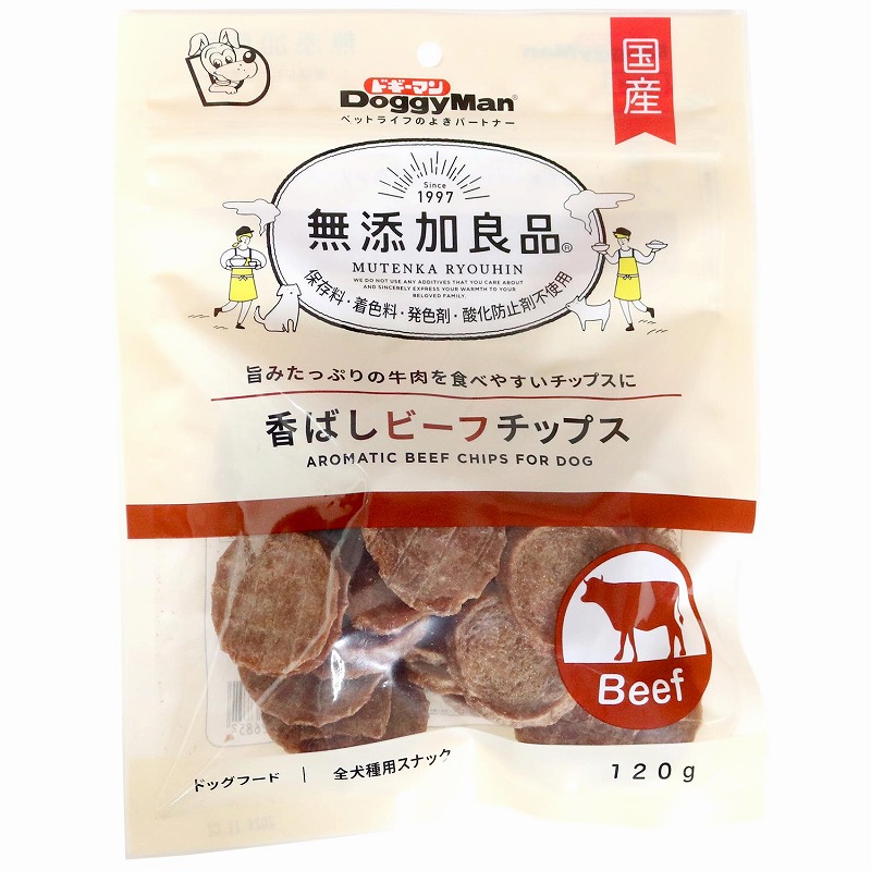【12個セット】ドギーマンハヤシ ドギーマン無添加良品香ばしビーフチップス120g