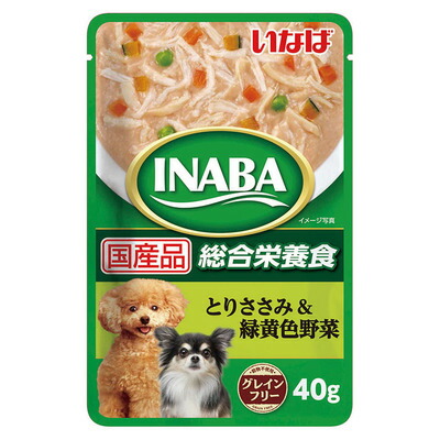 【96個仕掛ける】いなば愛玩動物ボンネット INABA合切袋とりささみ＆緑黄色草片40g
