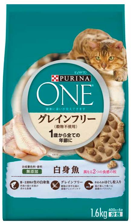 【6個セット】ネスレ日本　ピュリナワンキャットグレインフリー1歳以上白身魚1.6kg
