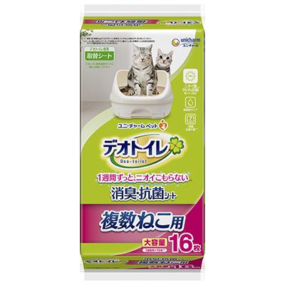 【12個セット】デオトイレ複数ねこ用消臭・抗菌シート16枚|スペシャルスペース ペット館
