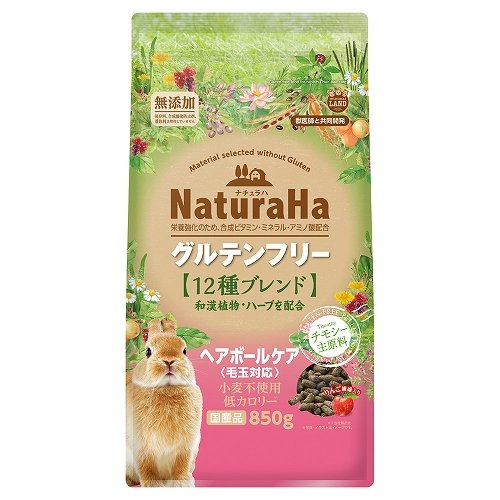 【6個セット】 株式会社マルカン ナチュラハ グルテンフリー 12種ブレンド ラビット ヘアボールケア850g