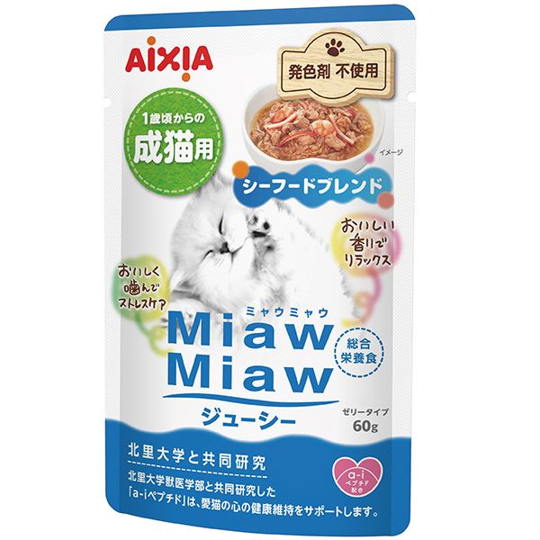【60個セット】 アイシア　MiawMiawジューシー シーフードブレンド 60g