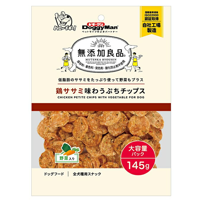 【36個セット】ドギーマン 無添加良品 鶏ササミ味わうぷちチップス野菜入り 145g