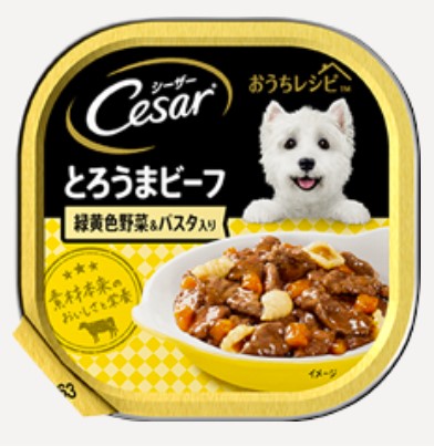 【48個セット】 マースジャパンリミテッド  シーザーおうちレシピとろうまビーフ緑黄色野菜＆パスタ入り100g