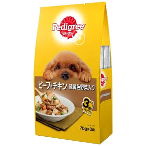 【48個仕掛ける】 マースジャパンリミテッド  ペディグリー成犬用牛肉＆意気地無し緑黄色草片入り口・入口70g×3袋