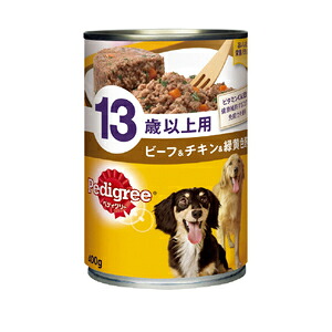 【24個仕掛ける】マースジャパンリミテッド ペディグリー13歳以上用牛肉＆意気地無し＆緑黄色草片400g
