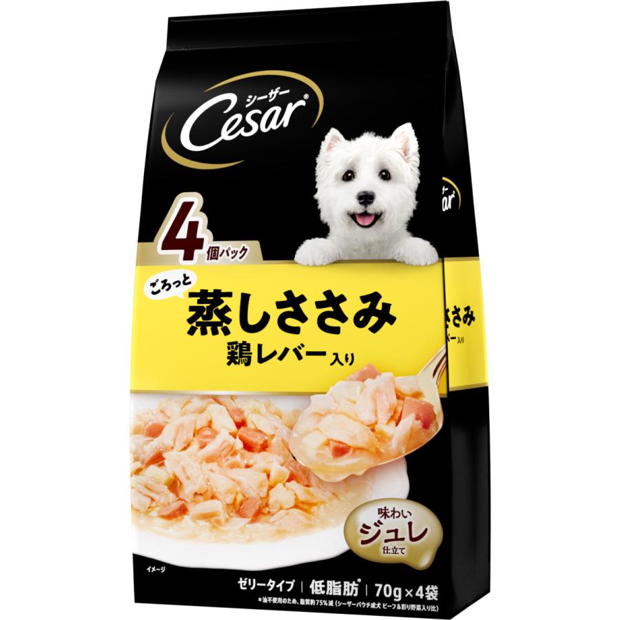 【36個仕掛ける】 マースジャパンリミテッド  シーザーごろっと蒸しささみ鶏生き肝入り口・入口70g×4袋