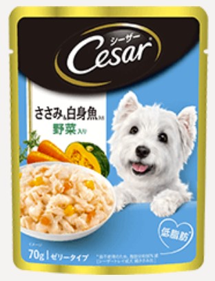 【80個セット】 マースジャパンリミテッド シーザーやわらかささみ&白身魚入り彩り野菜入り70g