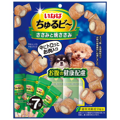 【32個セット】いなばペットフード ちゅるビ～ささみと焼ささみお腹の健康配慮10g&times;7袋｜スペシャルスペース　ペット館