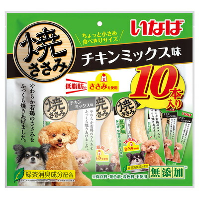 【12個セット】いなばペットフード 焼ささみチキンミックス味10本 8,113円