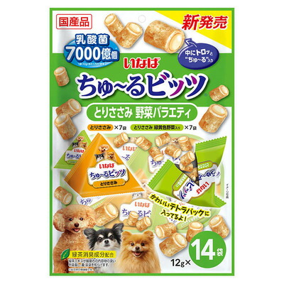 【16個仕掛ける】いなば愛玩動物ボンネット  ちゅ～るビッツとりささみ蔬菜多種多様さ12g×14袋 ドッグフード・サプリメント-おやつ-ペット・ペットグッズ