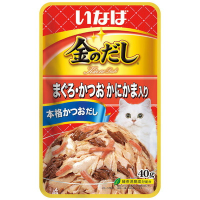 【96個セット】いなばペットフード　金のだしまぐろ・かつおかにかま入り40g