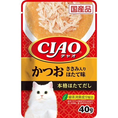 【96個セット】いなばペットフード　CIAOパウチかつおささみ入りほたて味40g｜スペシャルスペース　ペット館